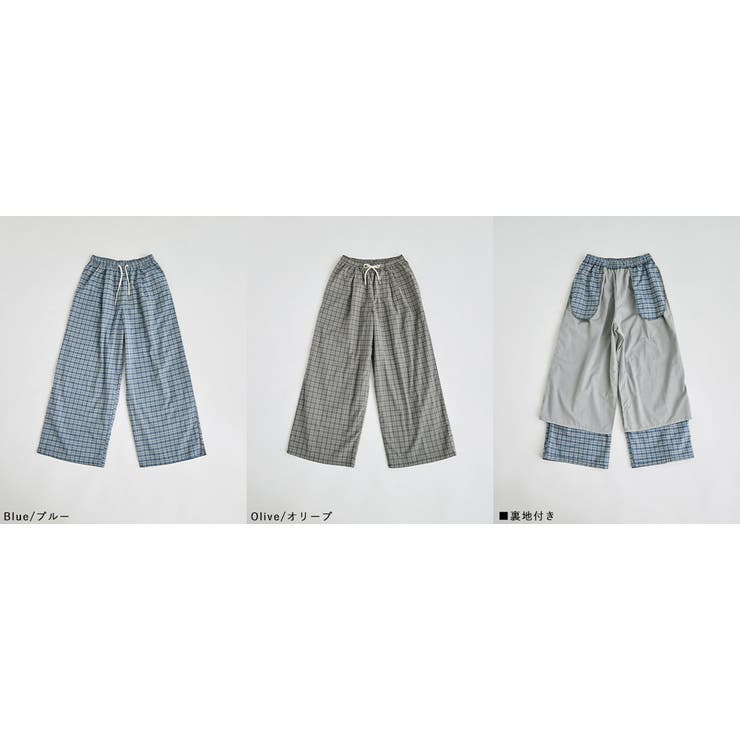 etoll エトル チェック柄コットンワイドパンツ | Fashion Letter | 詳細画像18 
