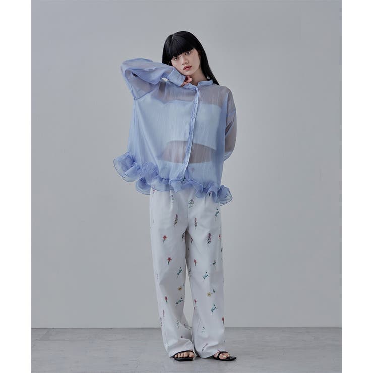 etoll エトル オーガンジーフリルヘムシアーブラウス | Fashion Letter | 詳細画像17 