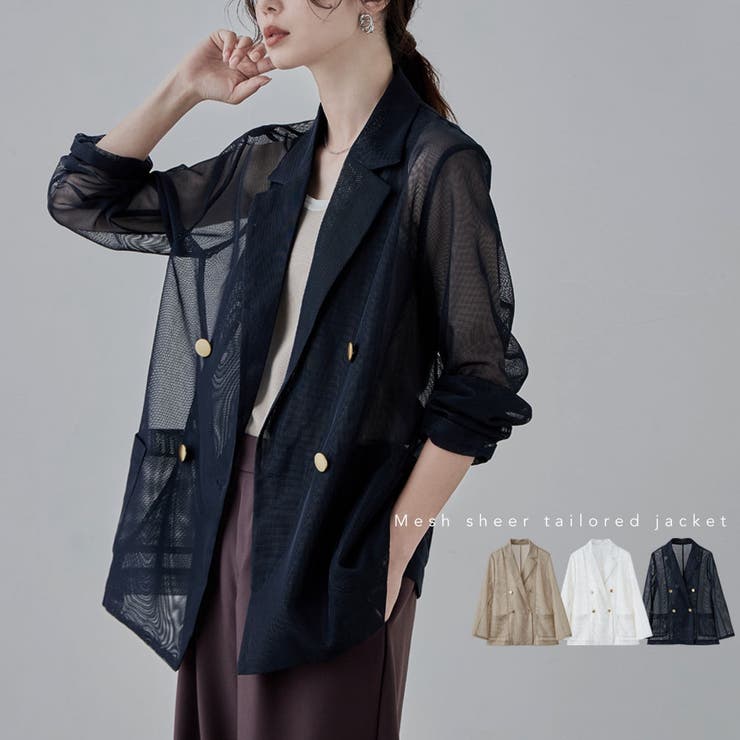 etoll エトル メッシュシアーテーラードジャケット | Fashion Letter | 詳細画像1 