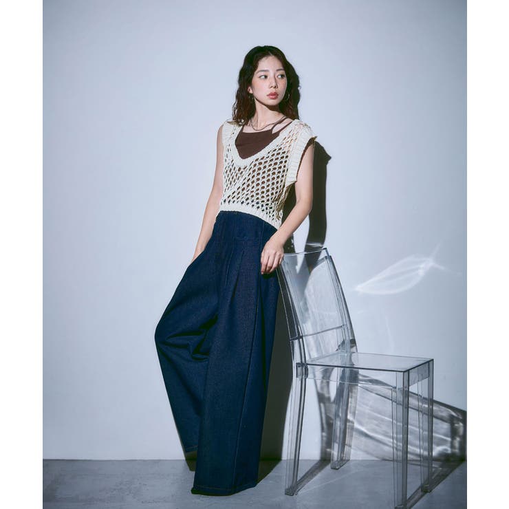 etoll エトル 前後2wayメッシュニットベスト | Fashion Letter | 詳細画像10 