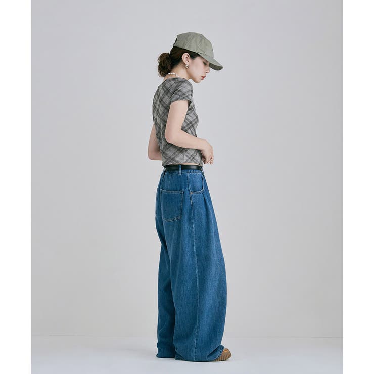 etoll エトル バイアスチェックフライスコンパクトTシャツ | Fashion Letter | 詳細画像9 