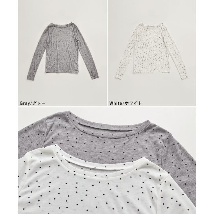 etoll エトル ドット柄ボートネックトップス | Fashion Letter | 詳細画像19 