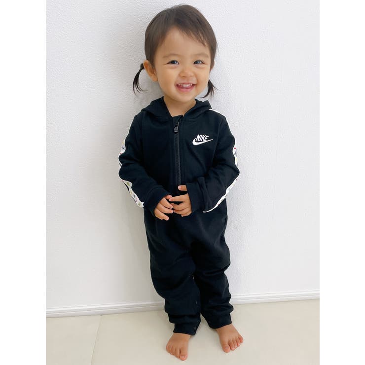 【めっちゃ変わる】 60 新品 NIKE ロンパース ジップ プリント ロゴ ナイキ 60（～64cm）以下