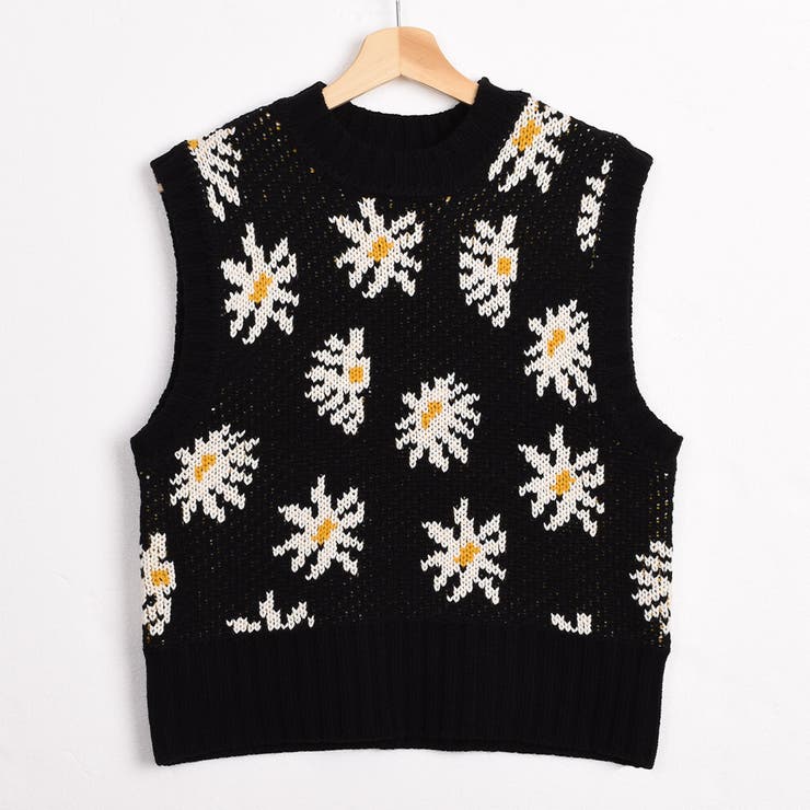 マーガレット柄ニットベストお花可愛い秋冬ジャガード厚手で暖かい 韓国ファッション 品番 Fm Felt Maglietta フェルトマリエッタ のレディースファッション通販 Shoplist ショップリスト