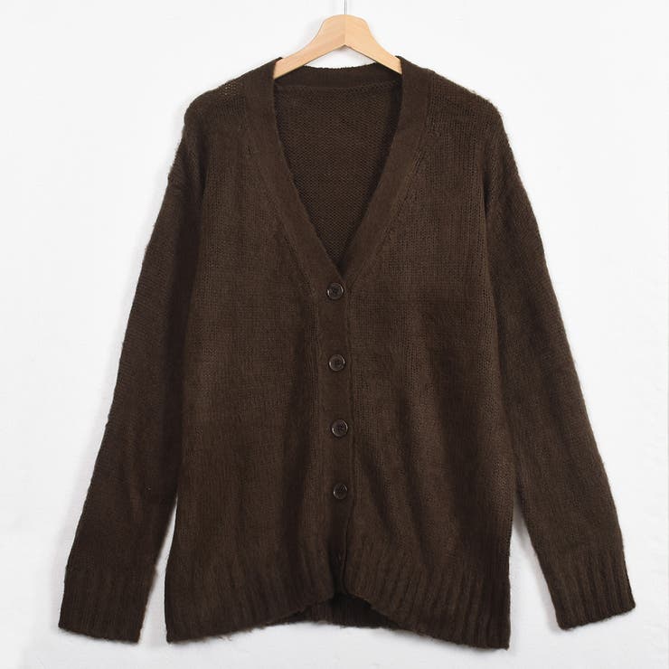 起毛ニットカーディガン 起毛加工なのでふんわりとした肌ざわりで温かいニット | Felt Maglietta | 詳細画像17 