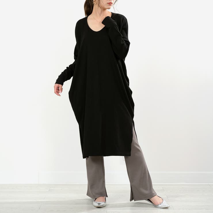 裏起毛フレアパンツ 裏起毛を感じさせないフィットフレアの美  