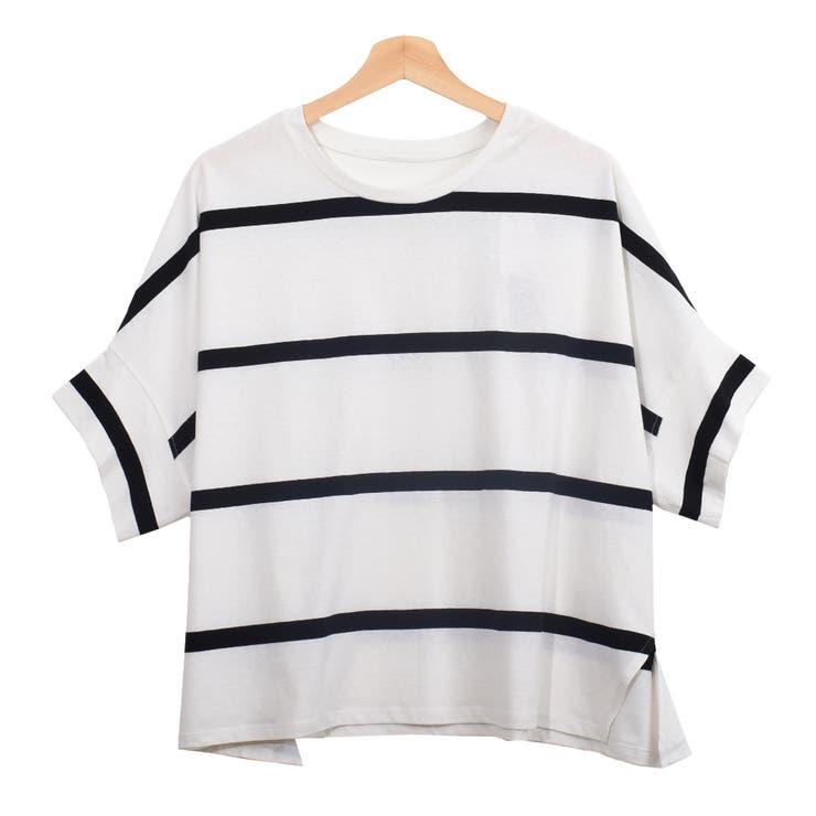 ワイドシルエットボーダーカットソー ゆったり カジュアル 体形カバー | Maria Trinity | 詳細画像26