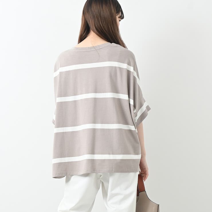 ワイドシルエットボーダーカットソー ゆったり カジュアル 体形カバー | Maria Trinity | 詳細画像18