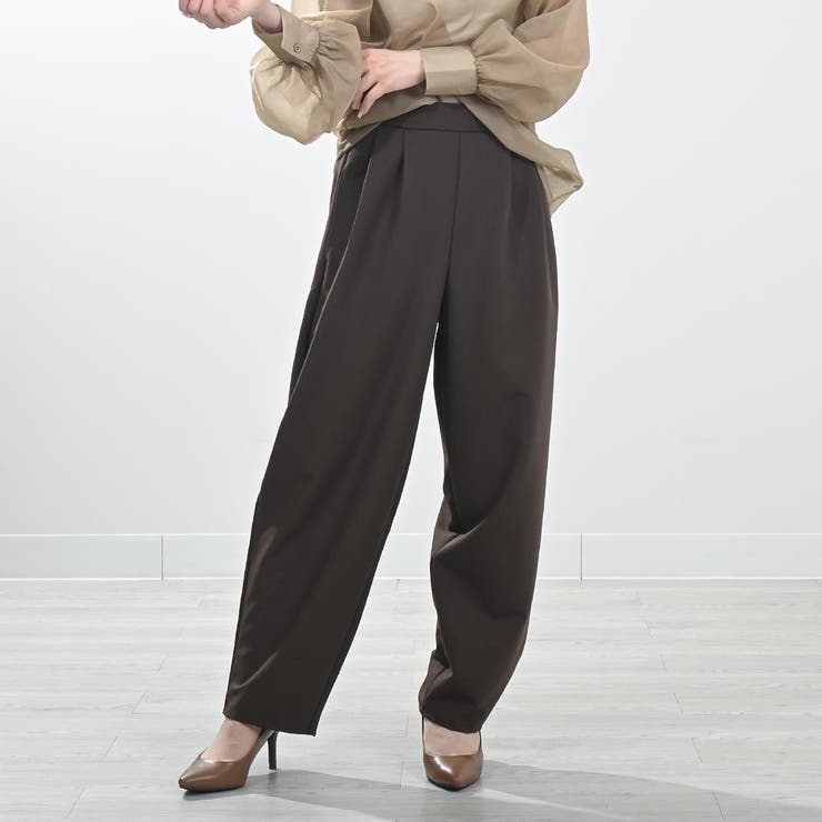ワイドテーパードパンツ きれいめ ツータック[品番：MARA0001000
