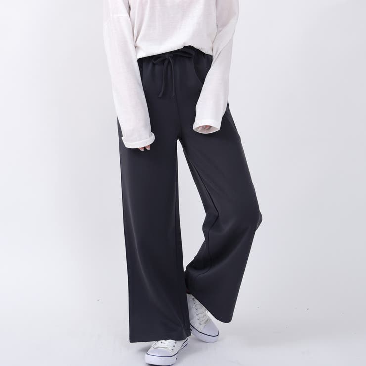 チャコール | リラックスワイドパンツ 伸縮性があり動きやすく、着やすいワイドパンツ パンツ | Felt Maglietta