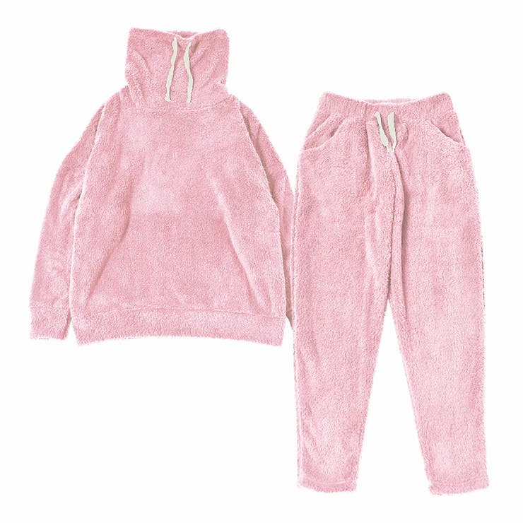 モコボア上下ハイネックパンツセットアップ もこもこあったかいルームウェア パジャマ | Felt Maglietta | 詳細画像37 