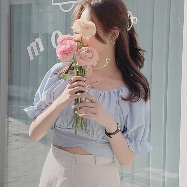 バックリボンオフショルブラウス ショート丈 オフショルダー リボン | Felt Maglietta | 詳細画像3 