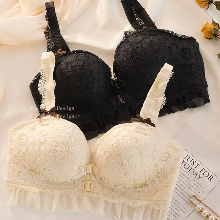 ブラショーツセット フリル 手形カップ ブラセット フラワー フロント