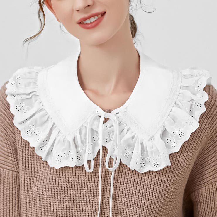 フリルレース付け襟 つけ襟 つけえり[品番：FM000006366]｜Felt