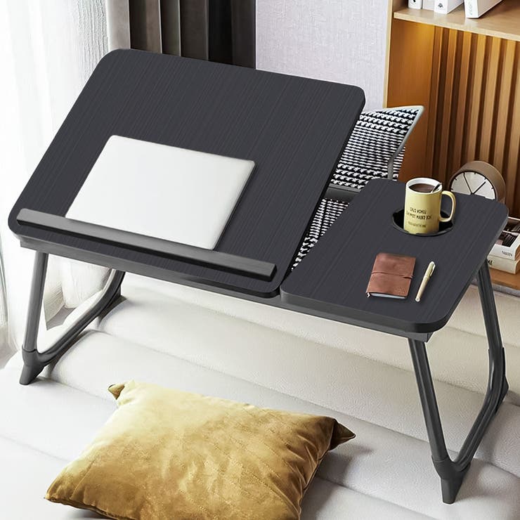 コンパクト折りたたみテーブル ローテーブル ベッドテーブル[品番