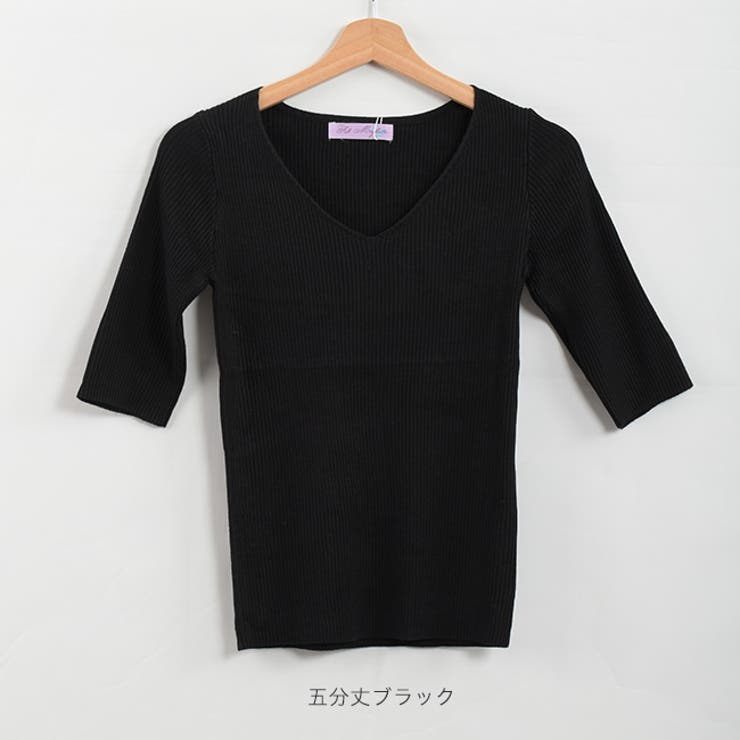 Vネック リブ編みニット セーター | Felt Maglietta | 詳細画像29 