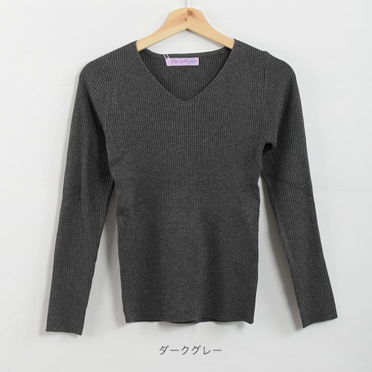 Vネック リブ編みニット セーター | Felt Maglietta | 詳細画像12 