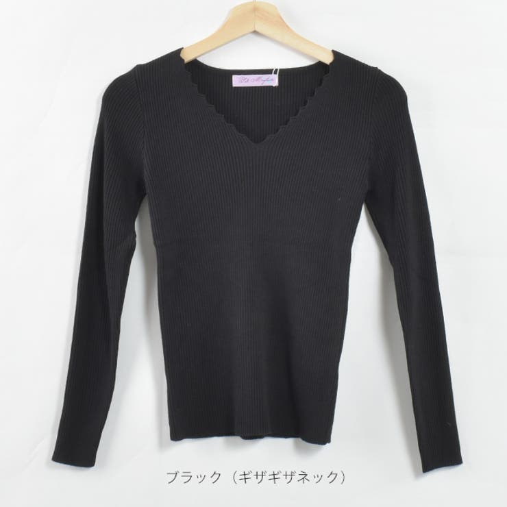 Vネック リブ編みニット セーター | Felt Maglietta | 詳細画像24 