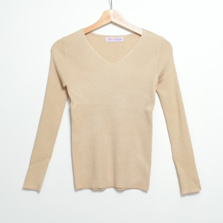 Vネック リブ編みニット セーター | Felt Maglietta | 詳細画像17 