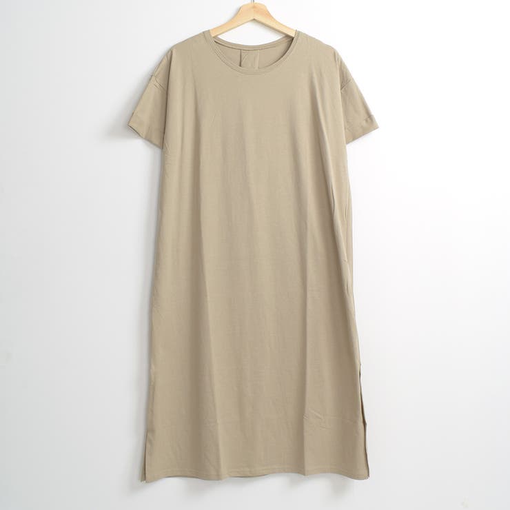 袖ロールアップ バックタック入りTシャツワンピース サイドスリットワンピース | Felt Maglietta | 詳細画像24 