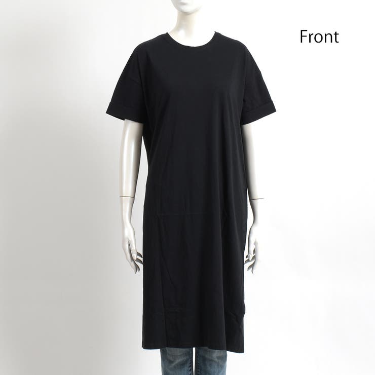 袖ロールアップ バックタック入りTシャツワンピース サイドスリットワンピース | Felt Maglietta | 詳細画像17 