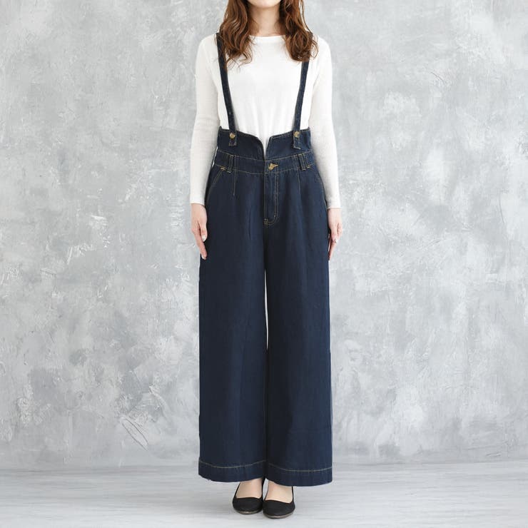 ハイウエストサス付ワイドパンツ ハイウエストデザイン オールシーズン | Felt Maglietta | 詳細画像4 