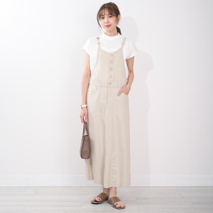 サロペットスカート リネン ツイル ロングスカート ワンピース コットン  | Maria Trinity | 詳細画像3