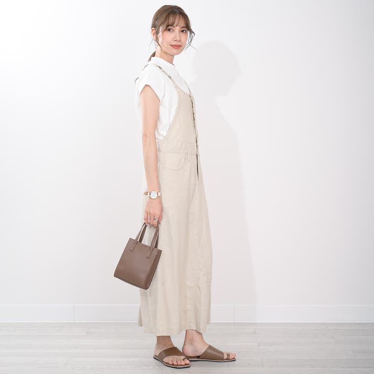 サロペットスカート リネン ツイル ロングスカート ワンピース コットン  | Maria Trinity | 詳細画像4