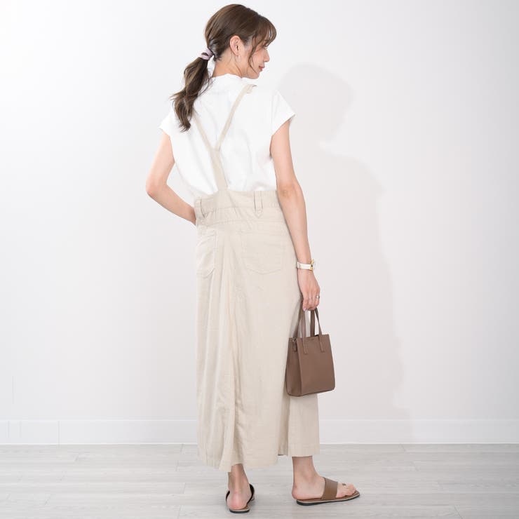サロペットスカート リネン ツイル ロングスカート ワンピース コットン  | Maria Trinity | 詳細画像5