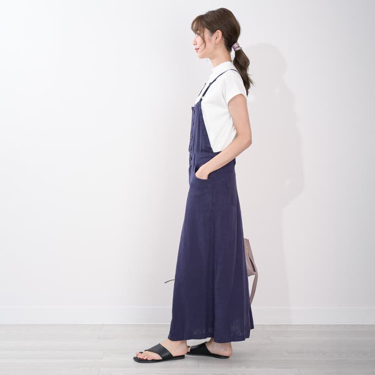 サロペットスカート リネン ツイル ロングスカート ワンピース コットン  | Maria Trinity | 詳細画像8