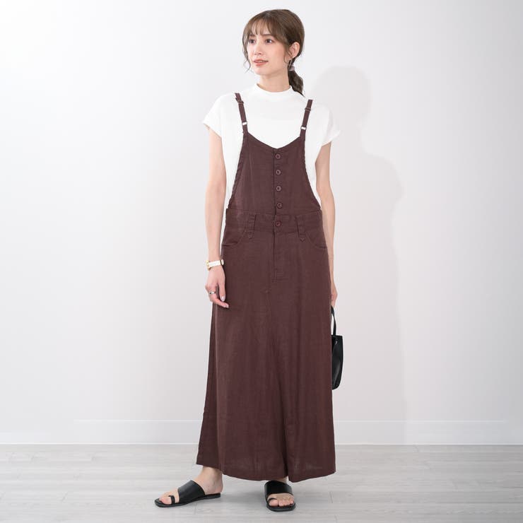 サロペットスカート リネン ツイル ロングスカート ワンピース コットン  | Maria Trinity | 詳細画像10