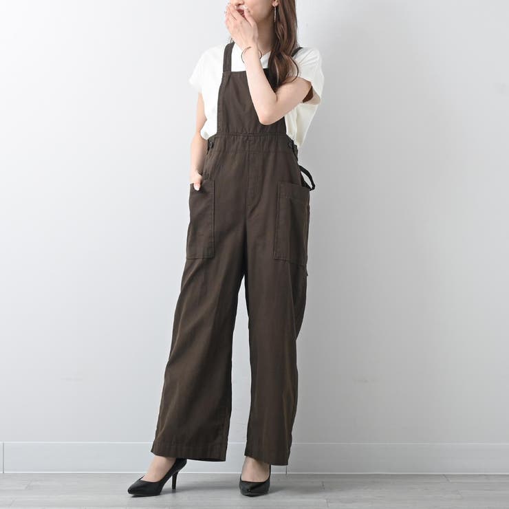 サイドビッグポケットサロペパンツ サロペットパンツ