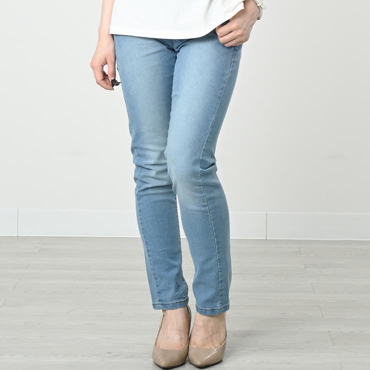 ウエスト総ゴムスキニーデニムパンツ ジーンズ 大きいサイズ