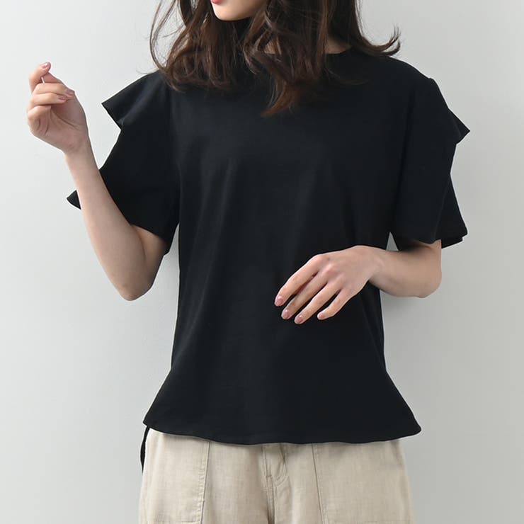 ボリュームタック袖Ｔシャツ 大きいサイズ[品番：MARA0001276]｜Maria