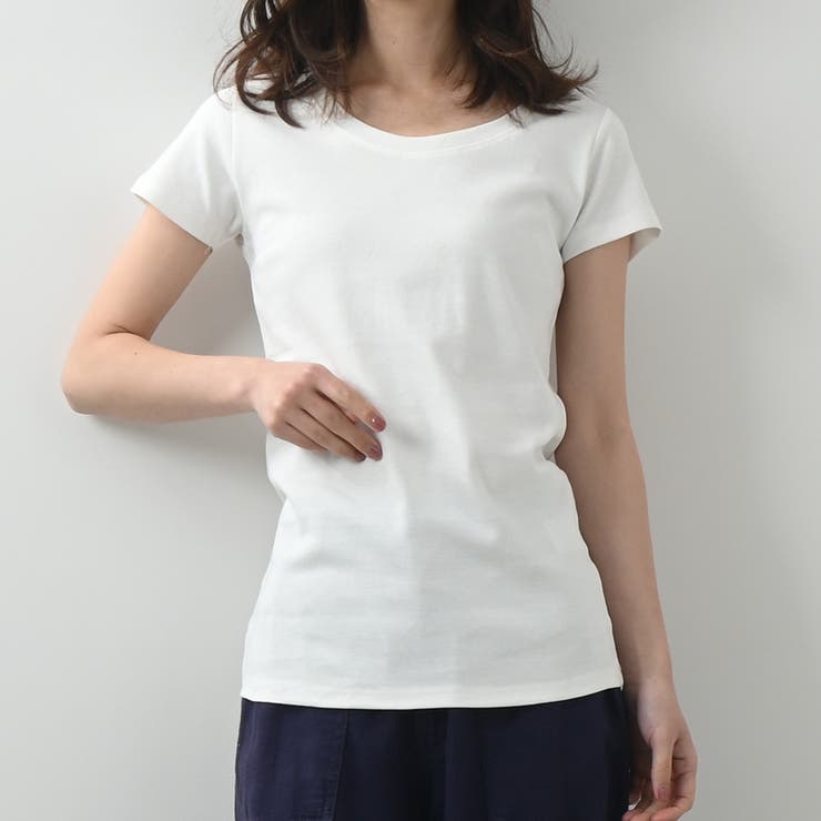 オフホワイト | コットンフライス半袖Tシャツ 春 夏 着回し シンプル ベーシック | Maria Trinity
