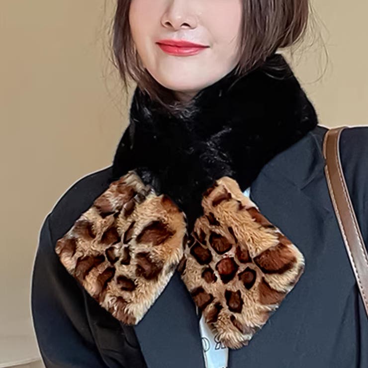 コンビレオパードティペット マフラー レオパード[品番：FM000006263