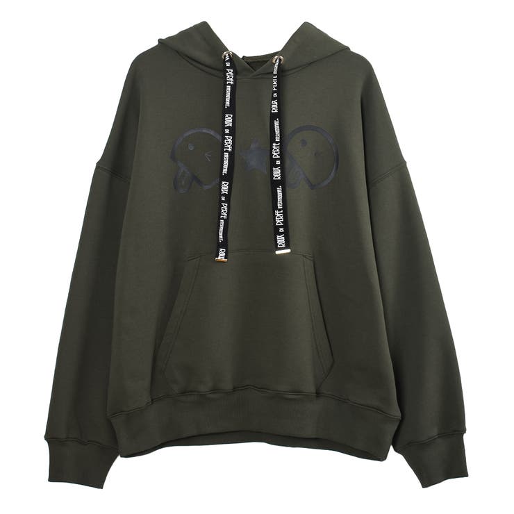 フロントベーマークロゴ紐フードパーカー ビッグシルエット プルオーバー | Felt Maglietta | 詳細画像12 