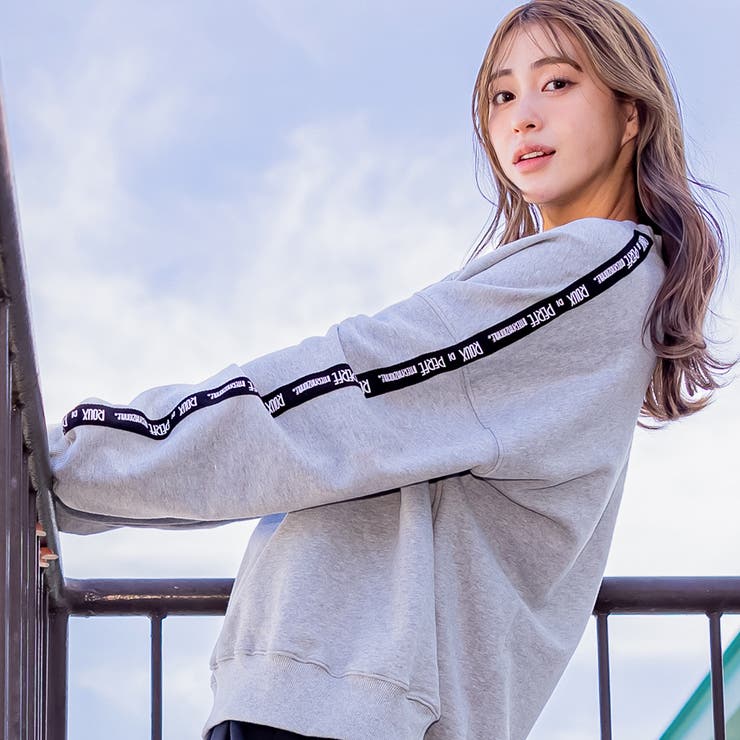 袖ロゴライントレーナー ビッグシルエット スウェット | Felt Maglietta | 詳細画像5 