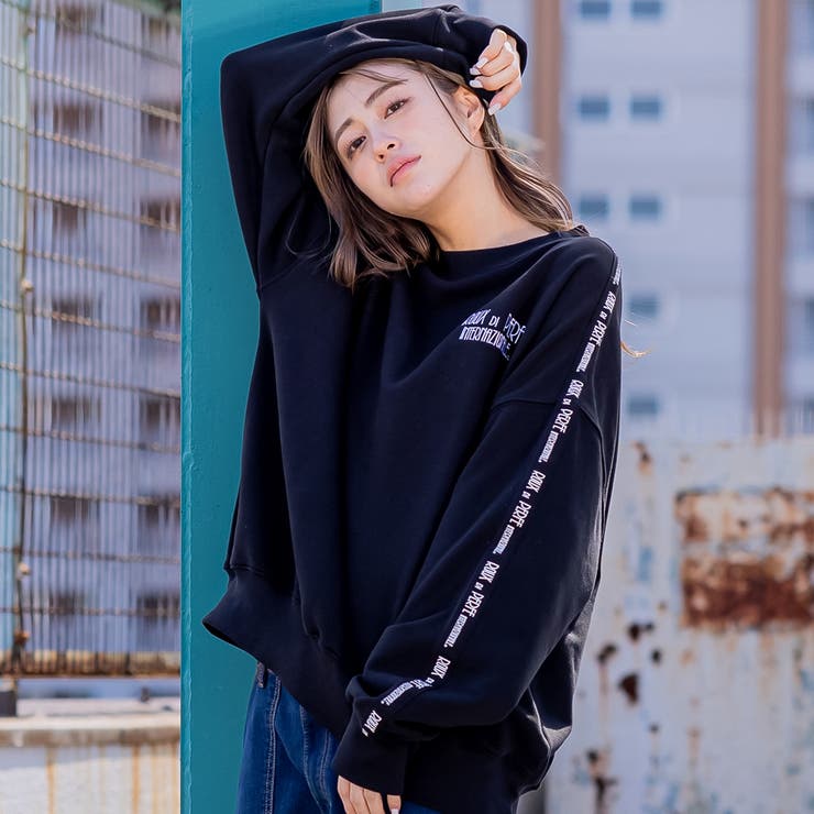 袖ロゴライントレーナー ビッグシルエット スウェット | Felt Maglietta | 詳細画像8 