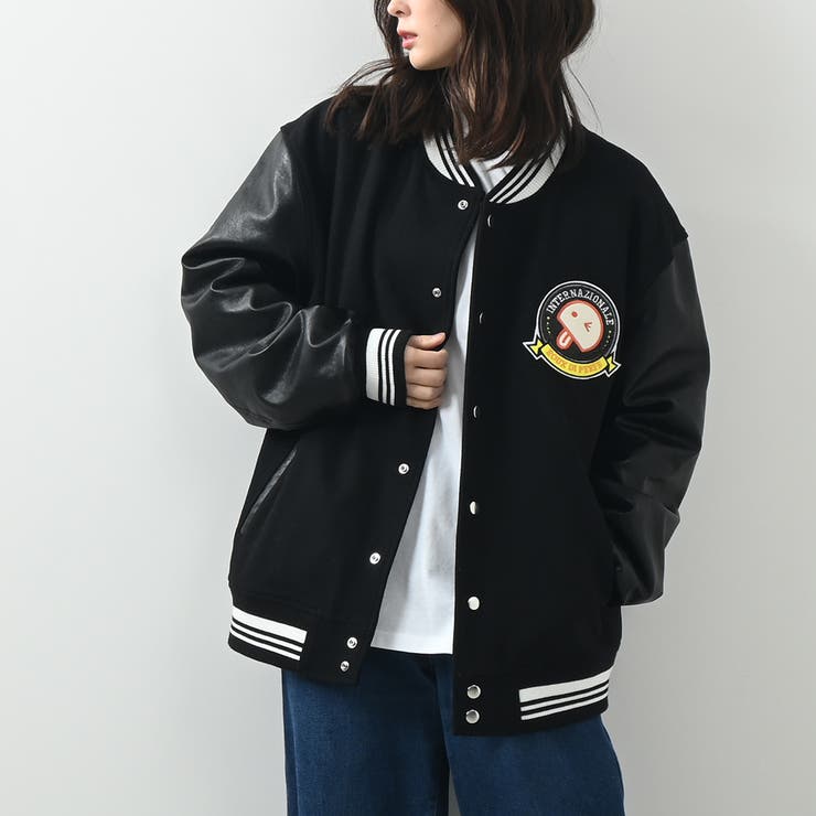 ベーマークワッペンスタジャン ウール×フェイクレザー スタジアムジャケット | Felt Maglietta | 詳細画像15 