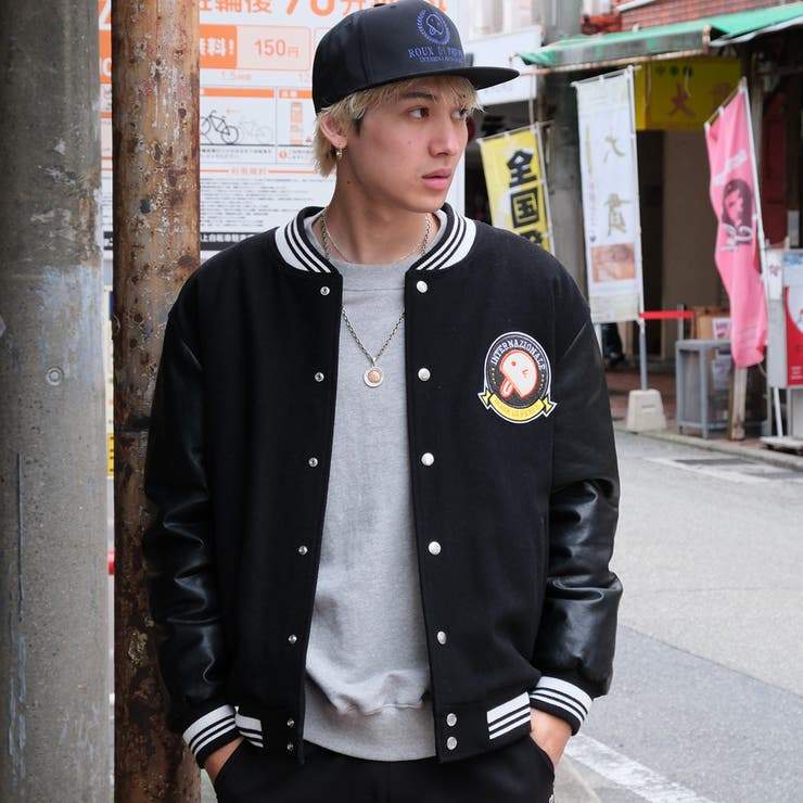 ベーマークワッペンスタジャン ウール×フェイクレザー スタジアムジャケット | Felt Maglietta | 詳細画像2 