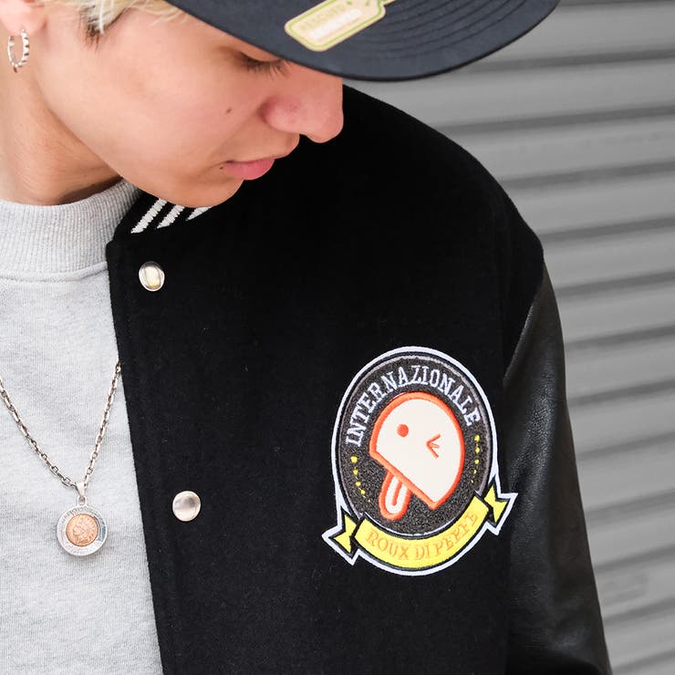 ベーマークワッペンスタジャン ウール×フェイクレザー スタジアムジャケット | Felt Maglietta | 詳細画像9 