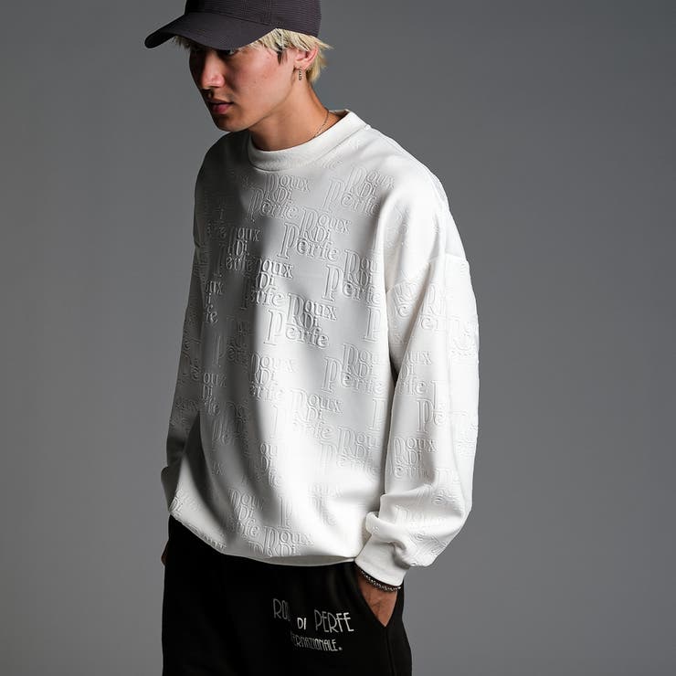 ホワイト | エンボスロゴトレーナー 立体的 防寒 | Felt Maglietta