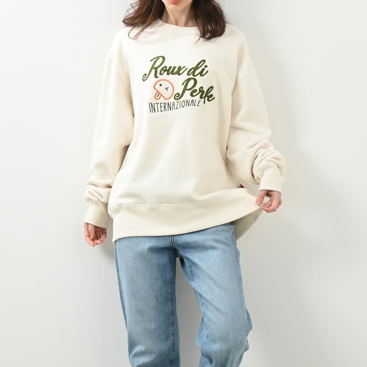 チェーン刺繍入り裏起毛トレーナー ビッグシルエット トレーナー | Felt Maglietta | 詳細画像9 