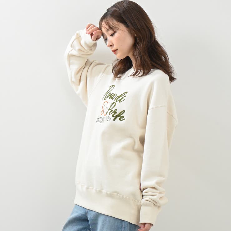 チェーン刺繍入り裏起毛トレーナー ビッグシルエット トレーナー | Felt Maglietta | 詳細画像14 