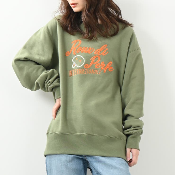 チェーン刺繍入り裏起毛トレーナー ビッグシルエット トレーナー | Felt Maglietta | 詳細画像16 