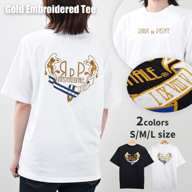 ゴールド刺繍Tシャツ バックロゴ 夏服 | Felt Maglietta | 詳細画像1 