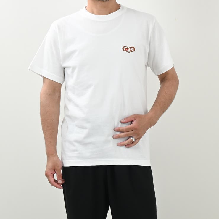 ホワイト | ハートRDP＆べーちゃん刺繍Ｔシャツ ユニセックス カジュアル | Felt Maglietta