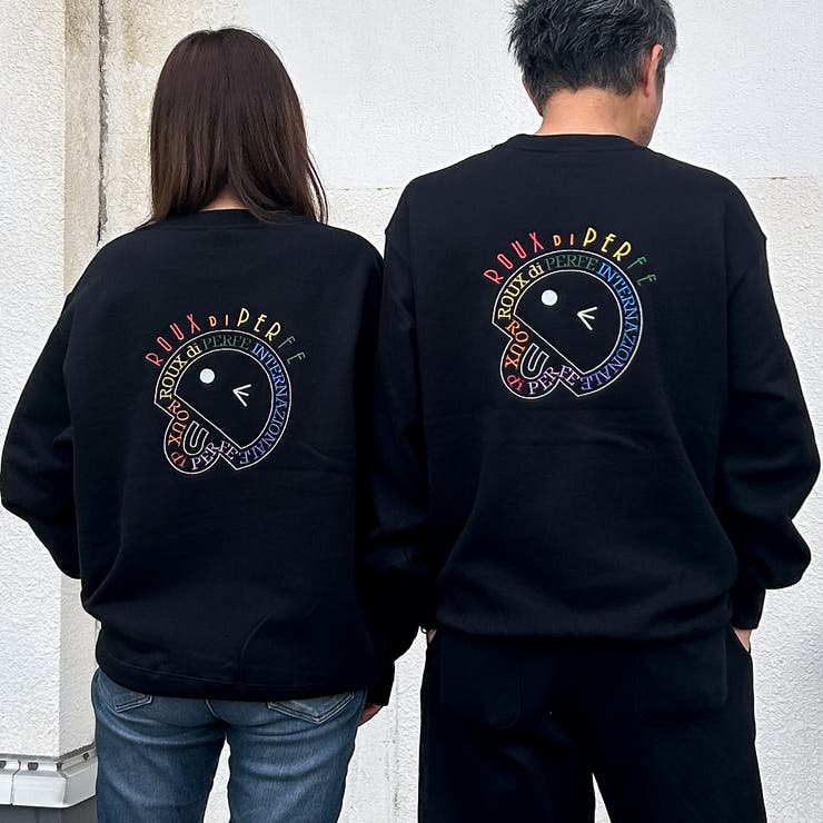 レインボー＆ロゴ刺繍トレーナー ユニセックス ストリート | Felt Maglietta | 詳細画像3 