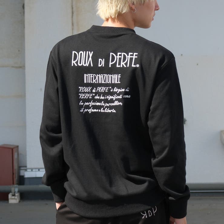 ブラック | バックロゴ刺繍トレーナー トレーナー スウェット | Felt Maglietta